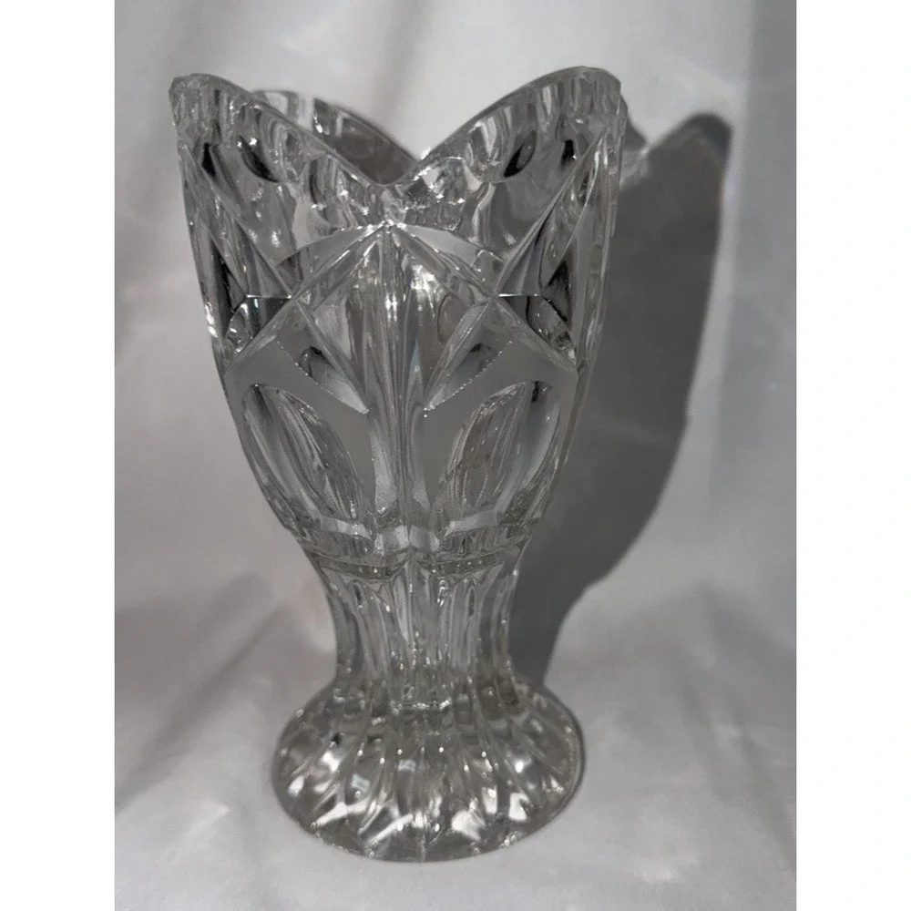 Vintage Echt Bleikristall Hand-cut Lead Crystal Heart Pedestal Vase